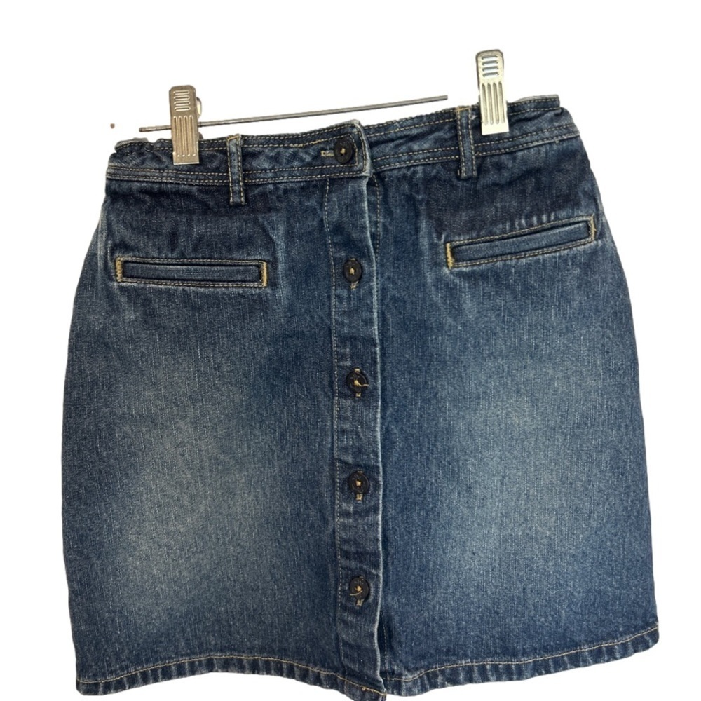Lands' End Girls' Denim Button-Front Skort Skirt